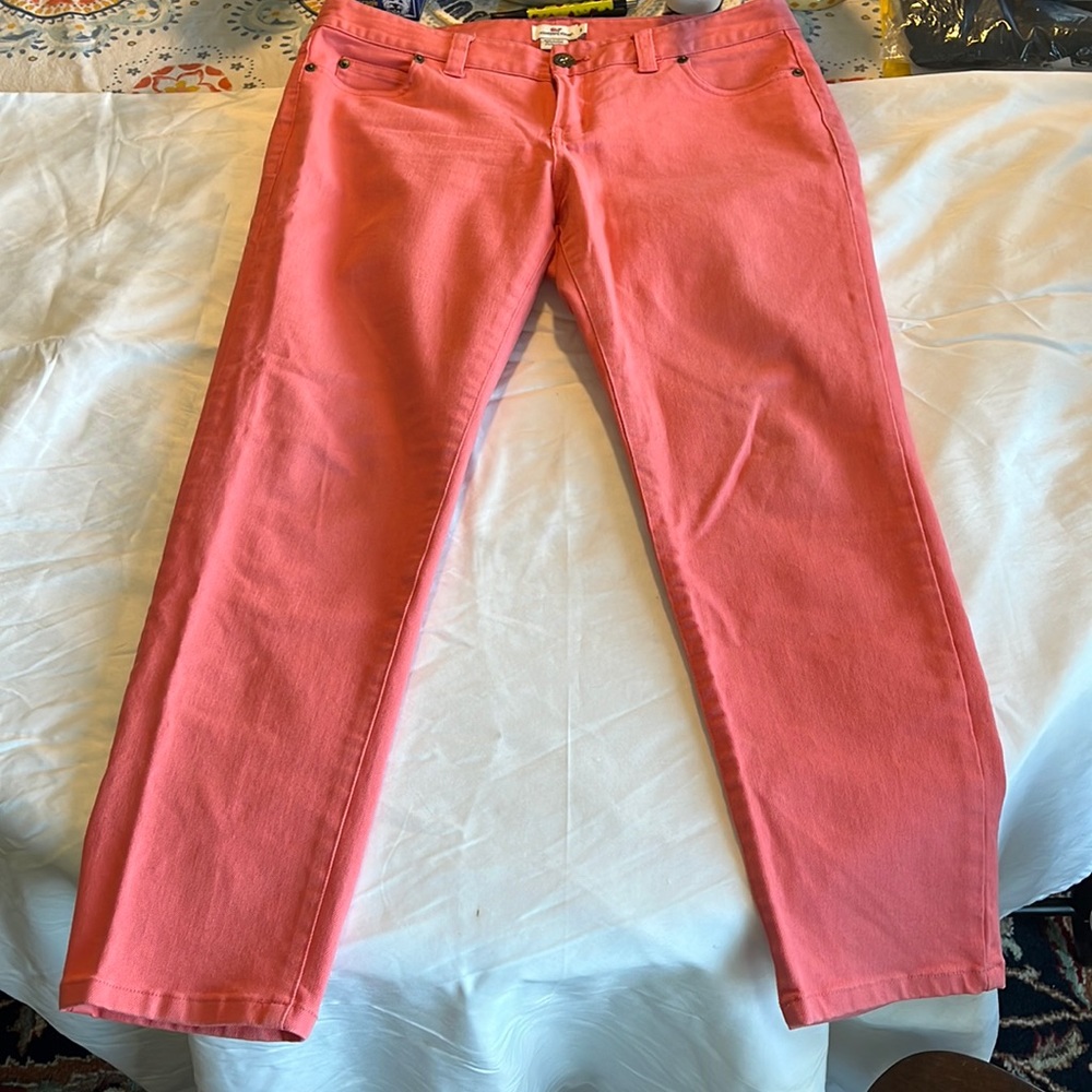 🐳 Vineyard Vines Size 8 Ankle Cropped Salmon Jeans